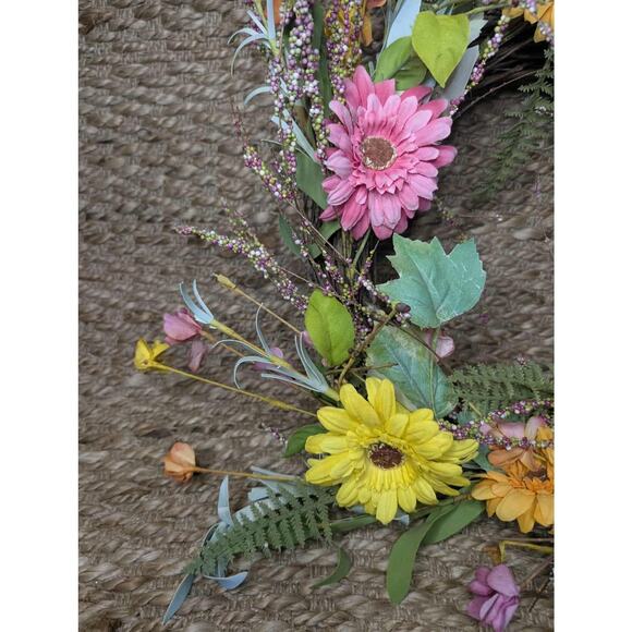 Spring Summer Artifical Floral Wreath Porch Outdoor Indoor 20 Inch - Picture 4 of 8